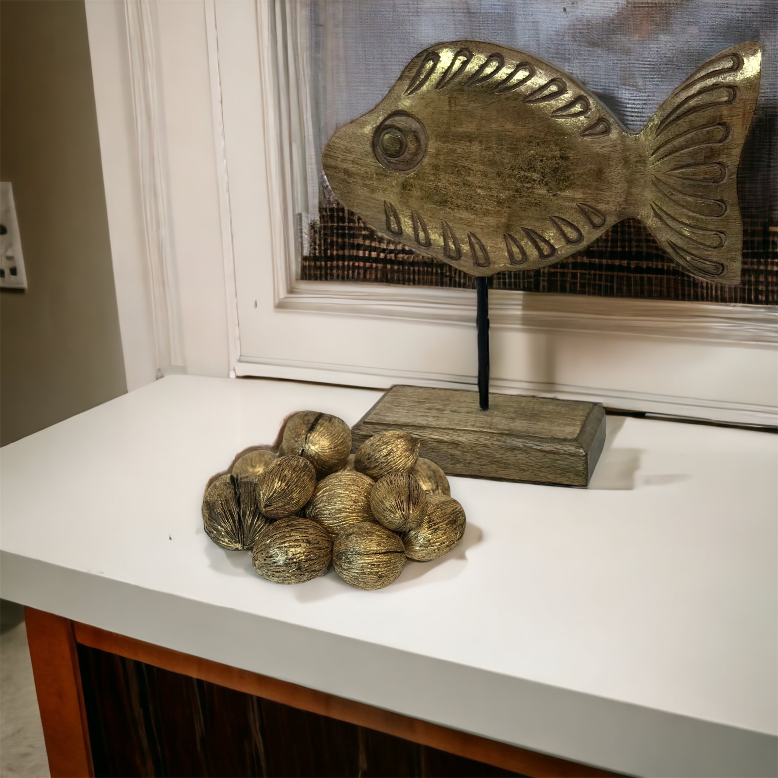 Godfrey Goldfish on Stand-Gold Foil